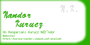 nandor kurucz business card